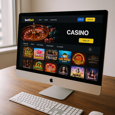 Betibet Casino Desktop Site Design - Clean Layout and Dark Mode